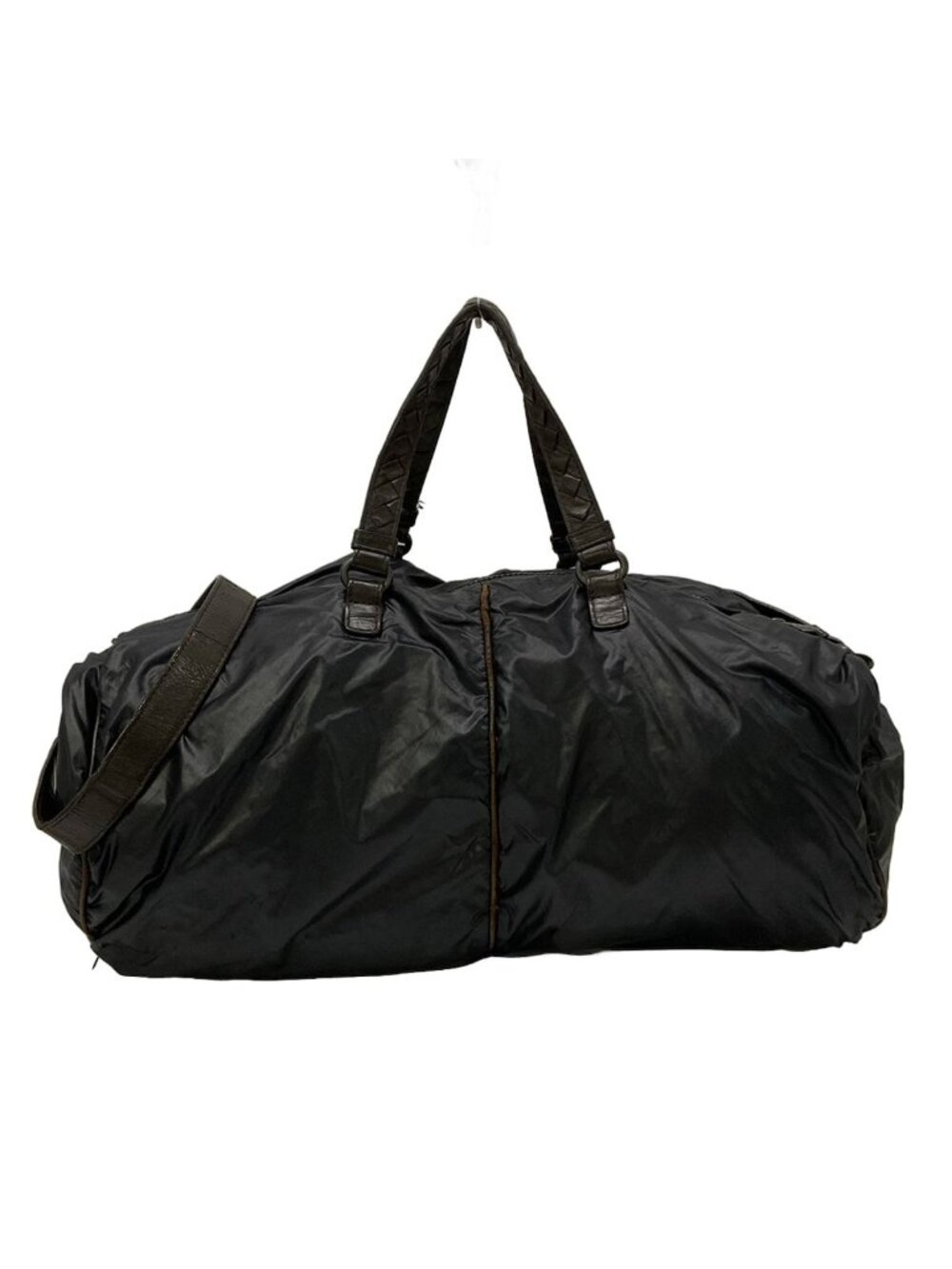 Bottega Veneta Shoulder Bag Black Dark Brown Leather